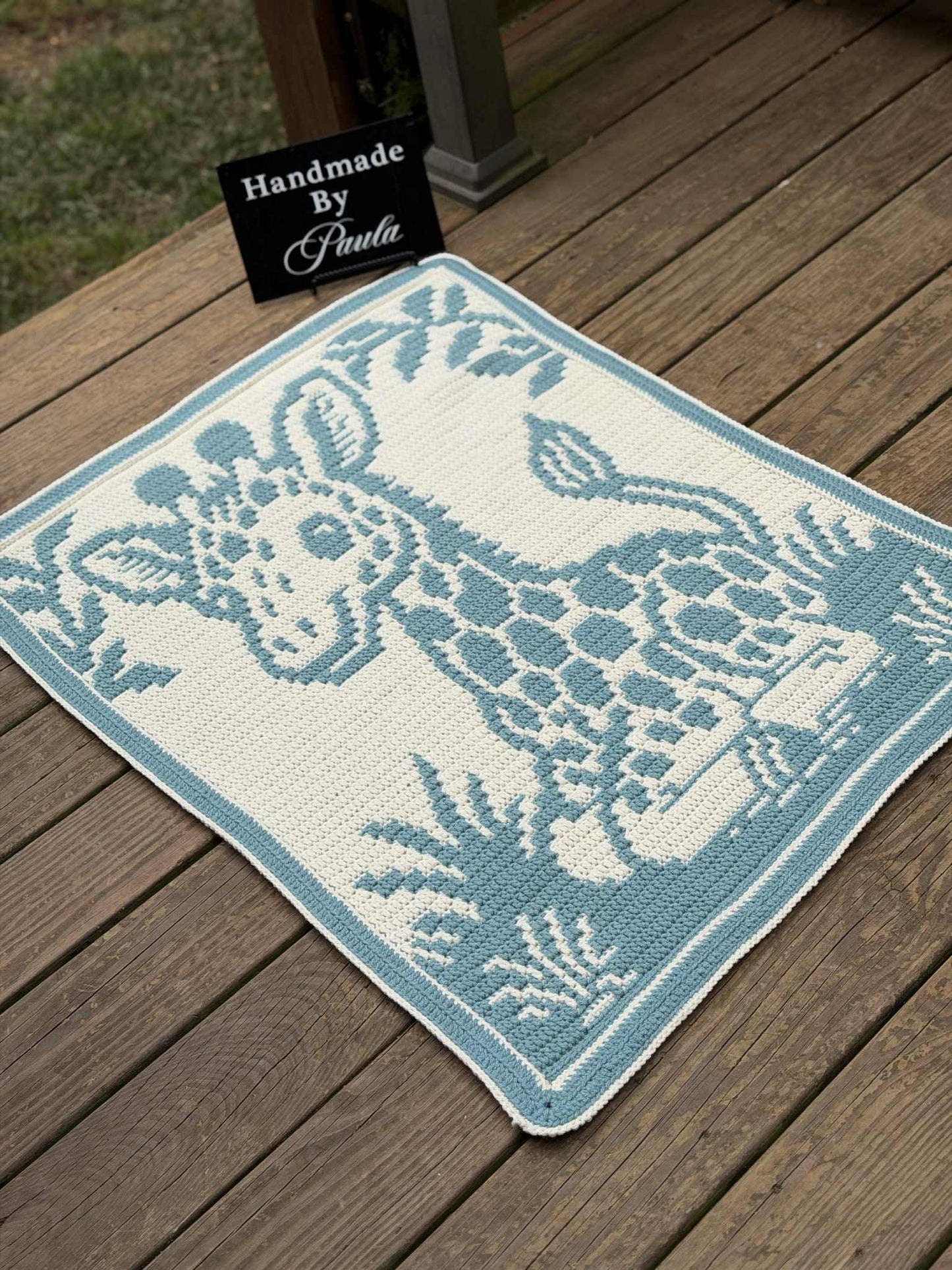 Little Sprout Giraffe Overlay Mosaic Baby Blanket Crochet Pattern