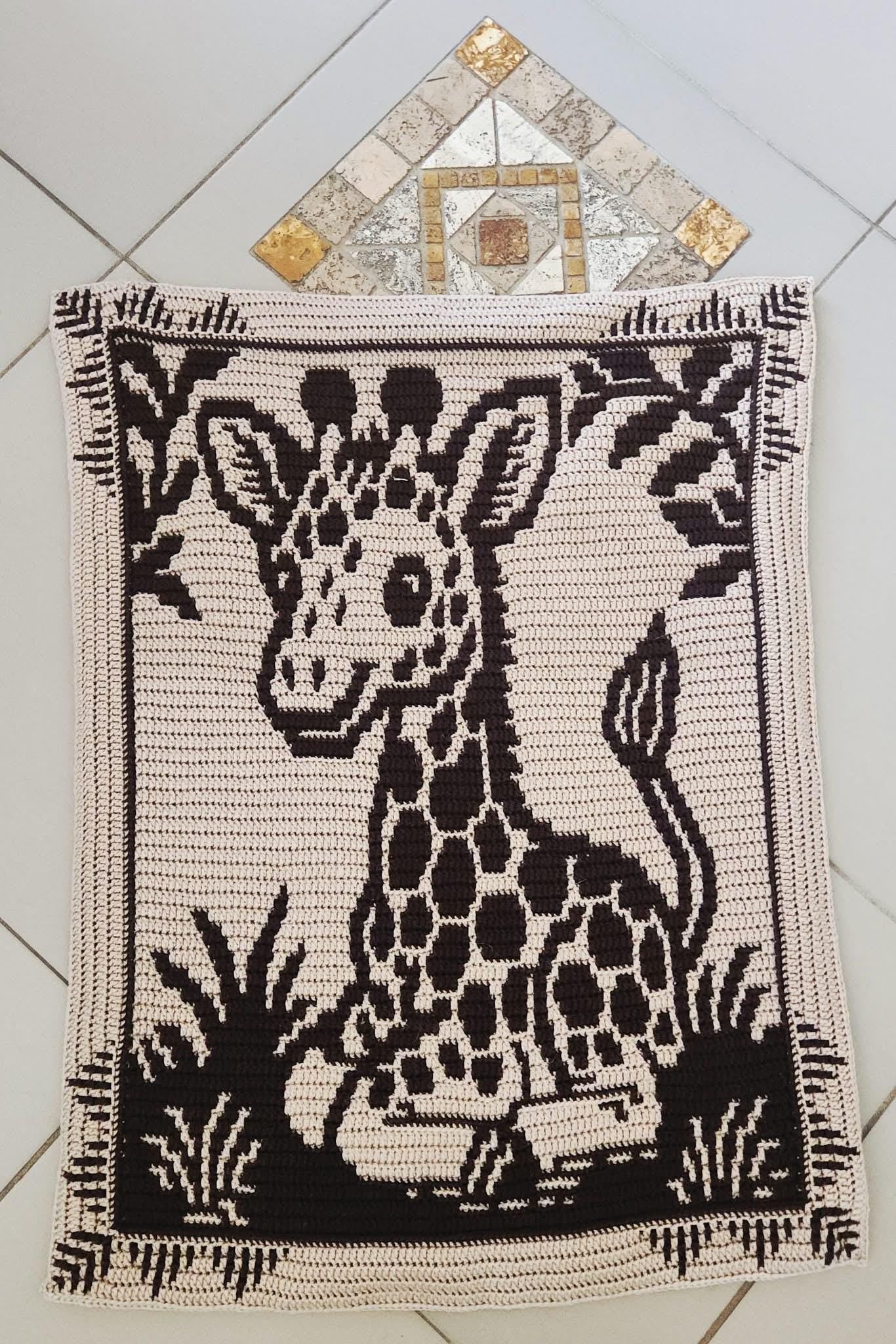 Little Sprout Giraffe Overlay Mosaic Baby Blanket Crochet Pattern