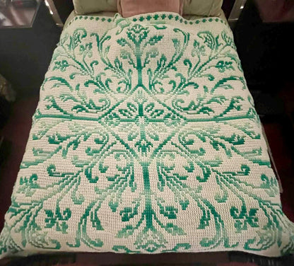 Antique Scrollwork Overlay Mosaic Crochet Blanket Pattern