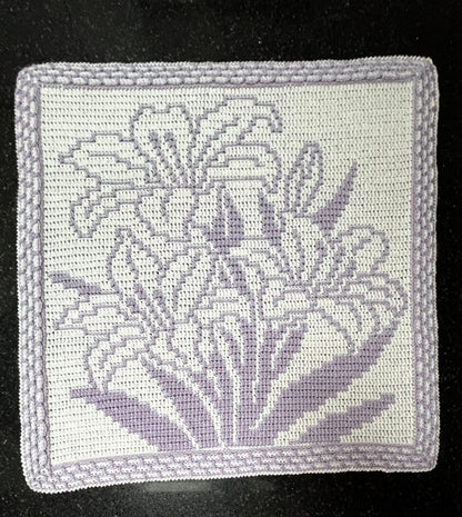 Lovely Lilies Overlay Mosaic Crochet Baby Blanket or Wallhanging Pattern