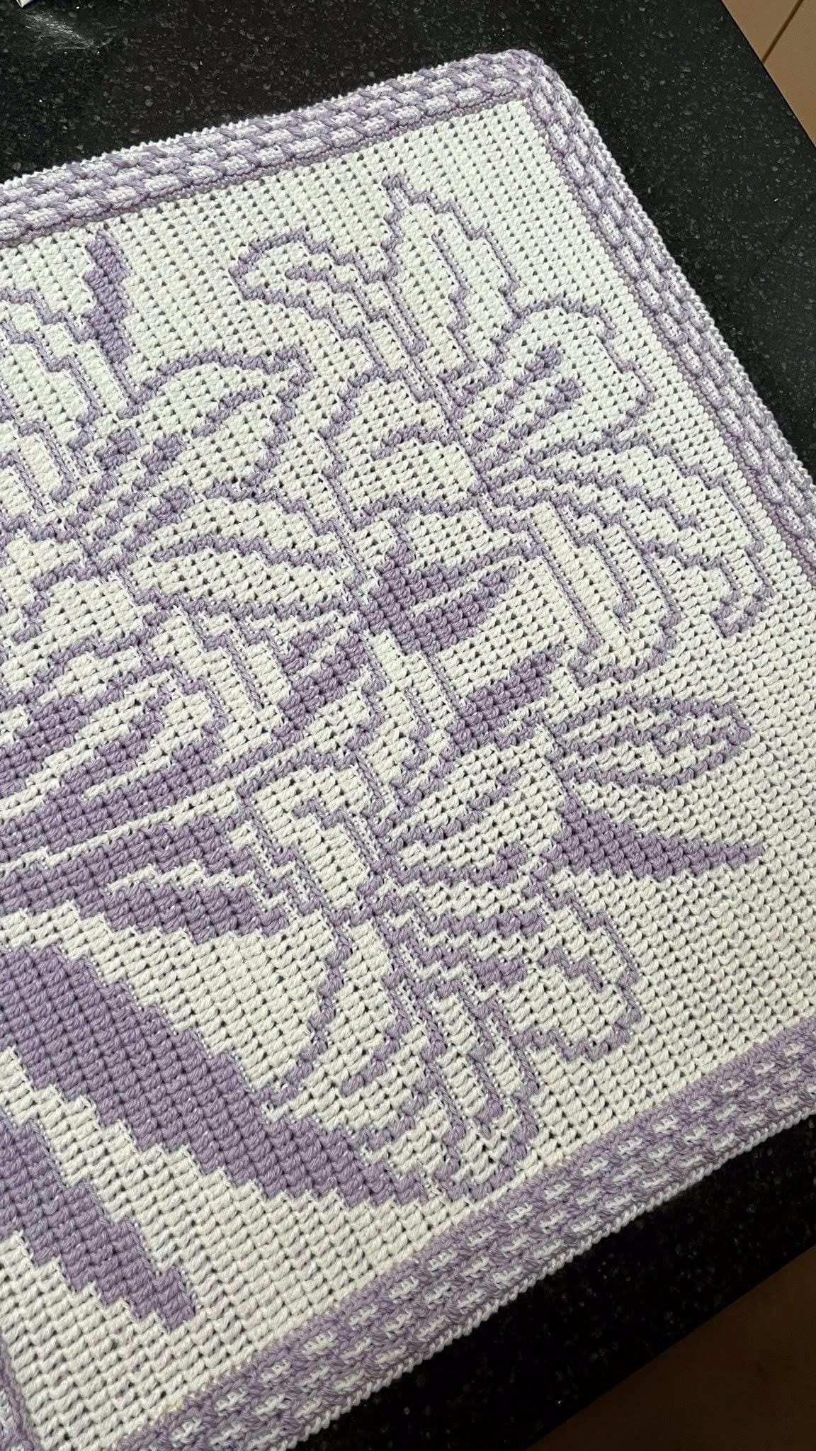 Lovely Lilies Overlay Mosaic Crochet Baby Blanket or Wallhanging Pattern