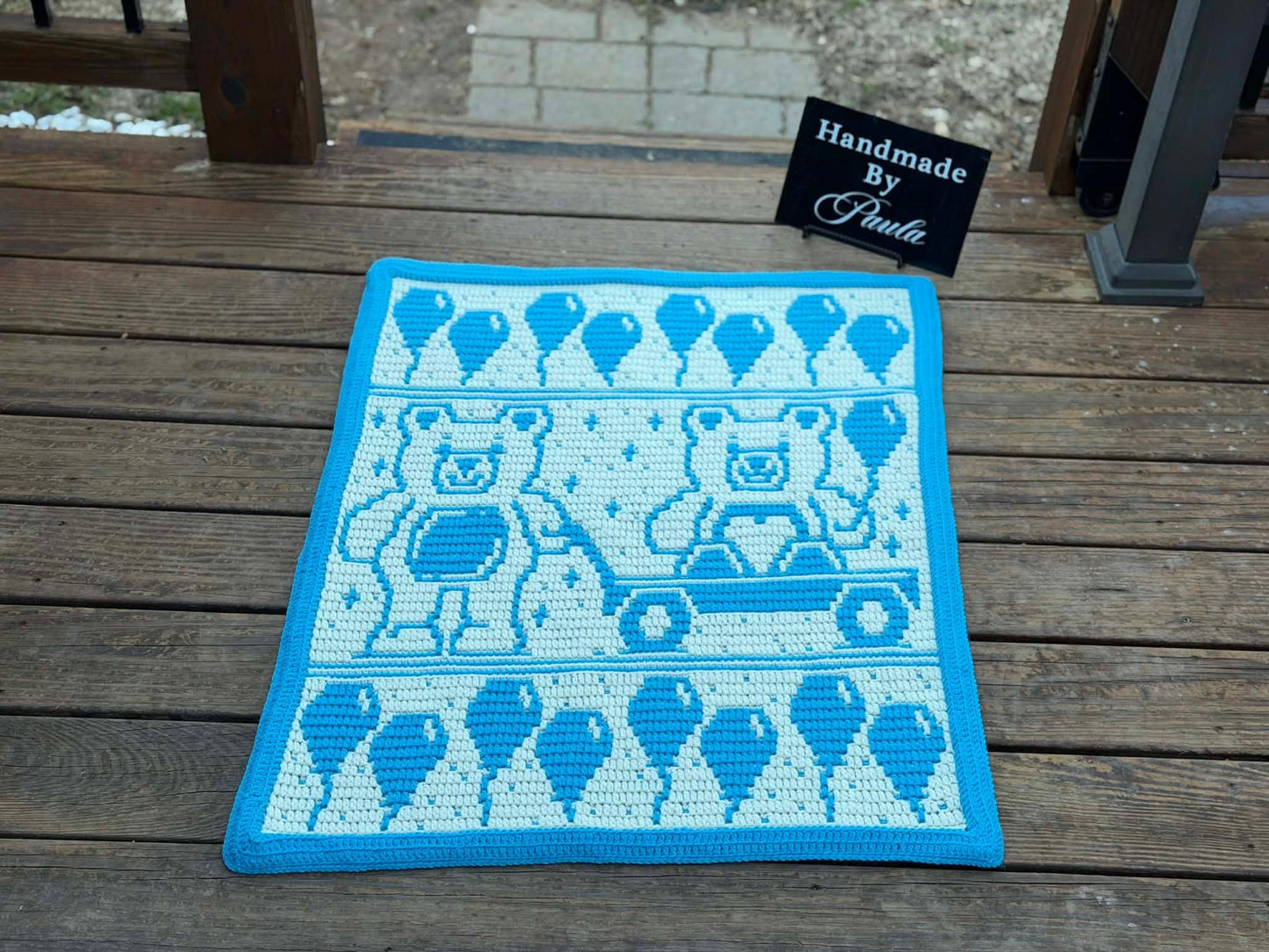 Teddy Bear Parade Overlay Mosaic Crochet Pattern