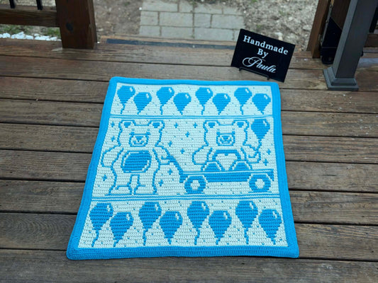 Teddy Bear Parade Overlay Mosaic Crochet Pattern