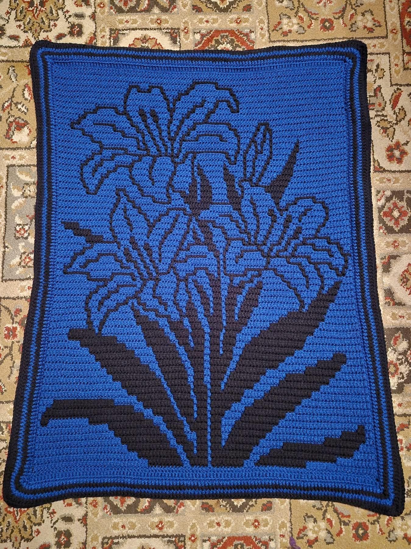 Lovely Lilies Overlay Mosaic Crochet Baby Blanket or Wallhanging Pattern