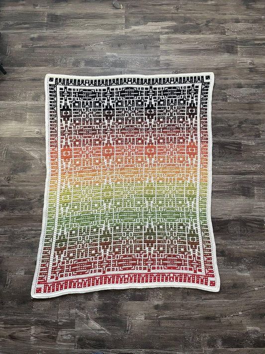 Circuit Garden Overlay Mosaic Crochet Blanket Pattern