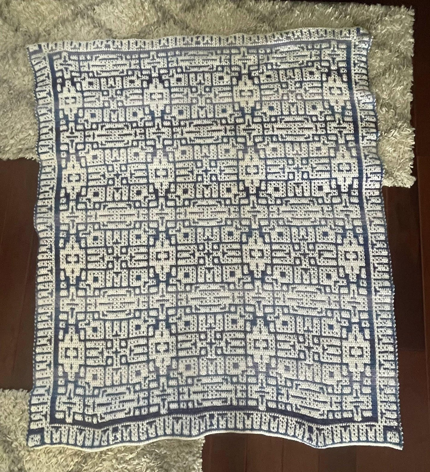 Circuit Garden Overlay Mosaic Crochet Blanket Pattern