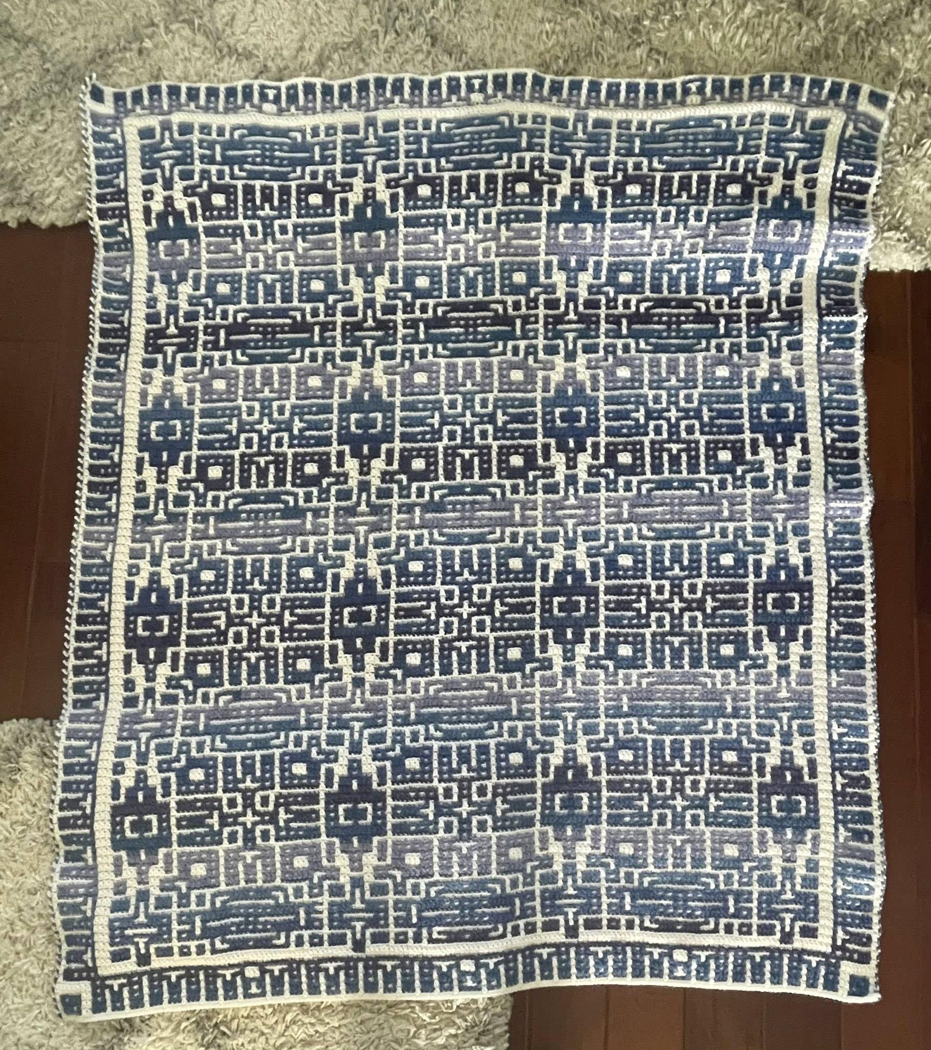 Circuit Garden Overlay Mosaic Crochet Blanket Pattern