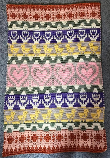 Prairie Hearth Sampler Overlay Mosaic Crochet Digital PDF Pattern