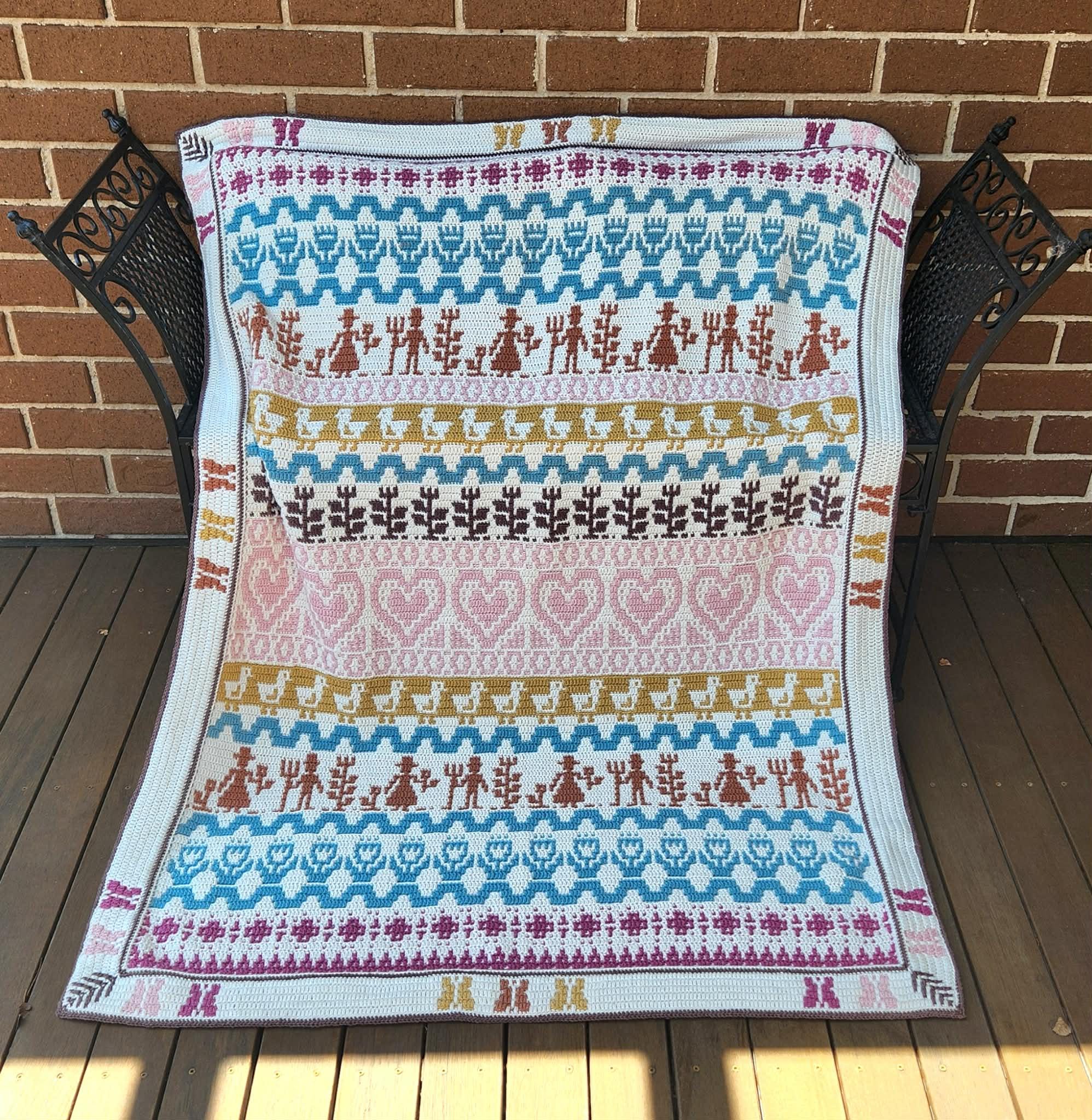 Prairie Hearth Sampler Overlay Mosaic Crochet Digital PDF Pattern