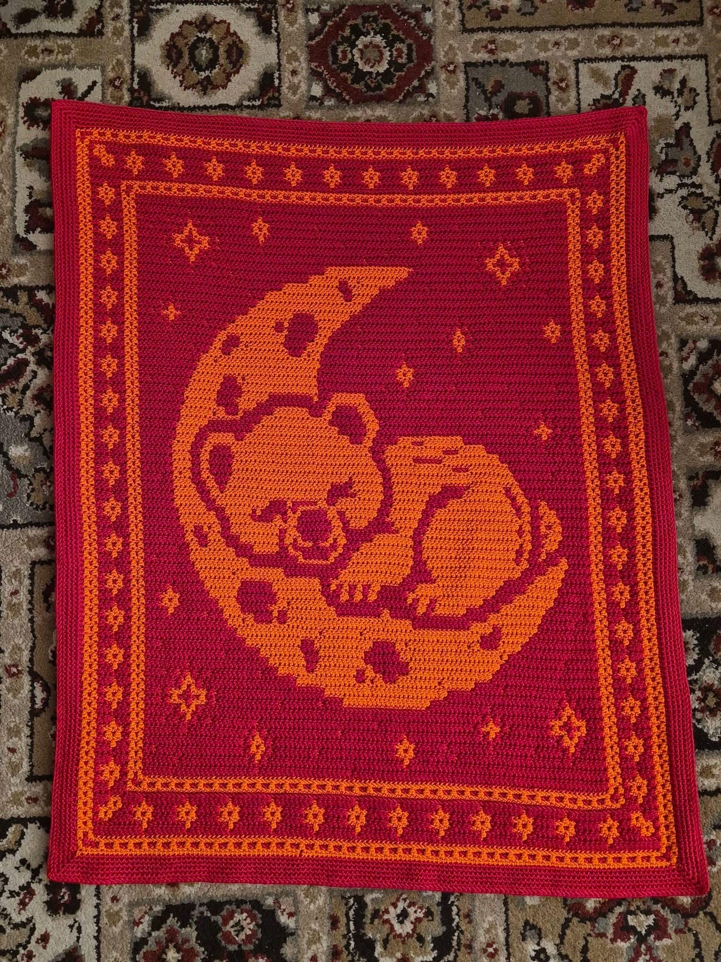 Moon Bear Overlay Mosaic Crochet Blanket Pattern (PDF Download)