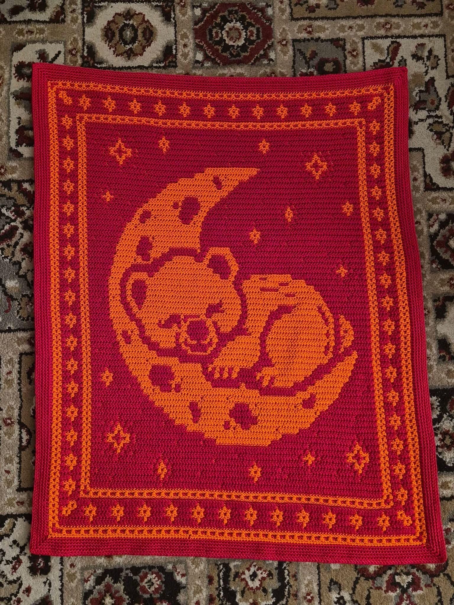 Moon Bear Overlay Mosaic Crochet Blanket Pattern (PDF Download)