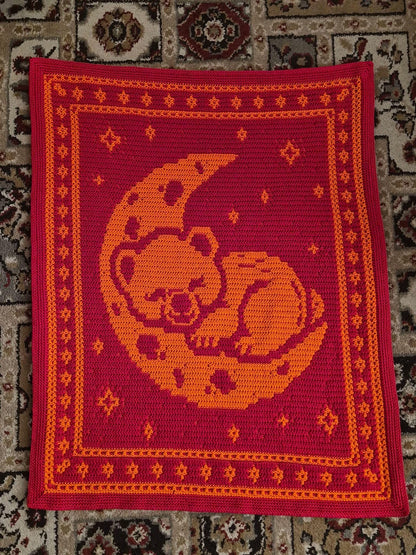 Moon Bear Overlay Mosaic Crochet Blanket Pattern (PDF Download)