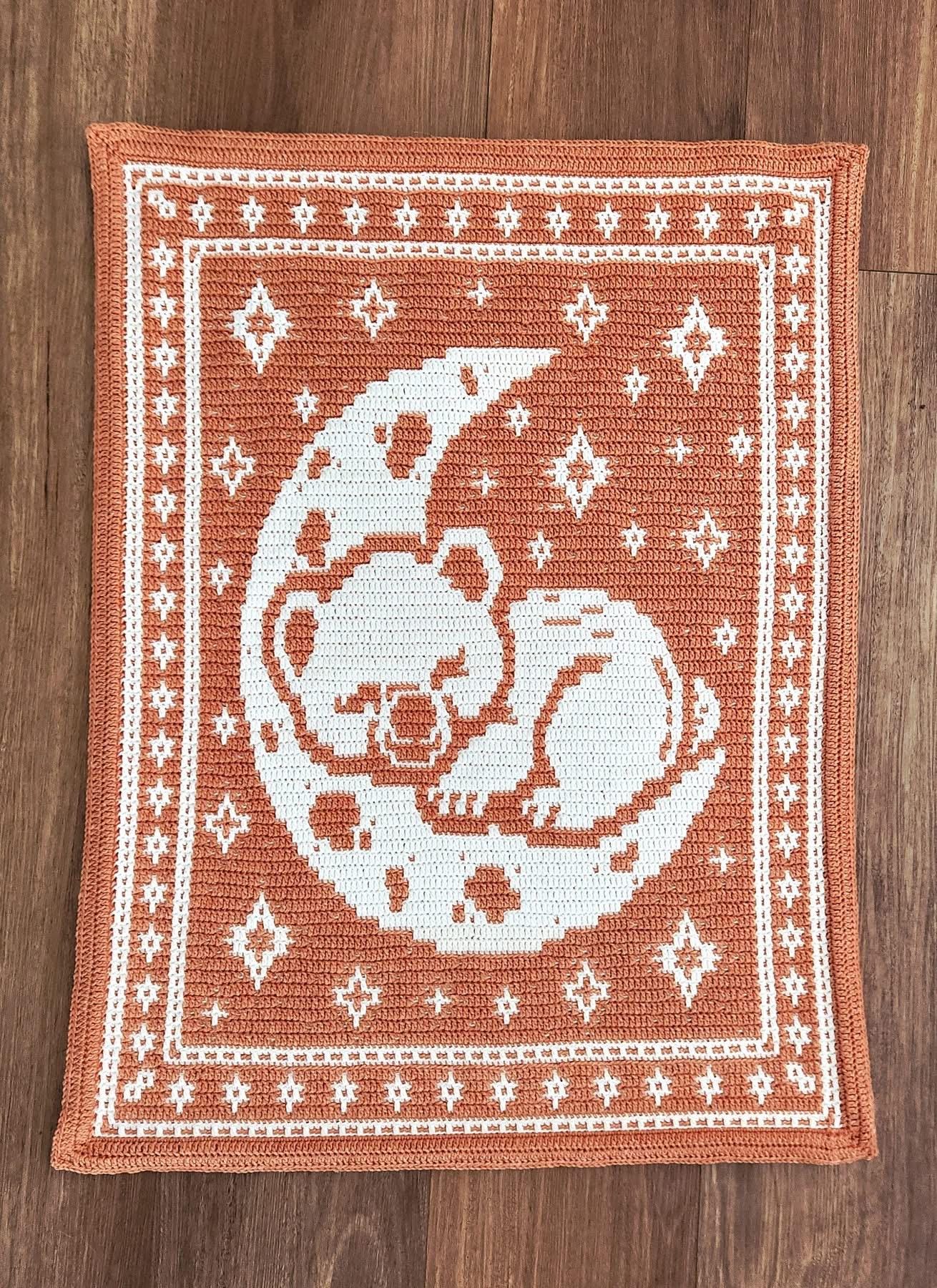 Moon Bear Overlay Mosaic Crochet Blanket Pattern (PDF Download)
