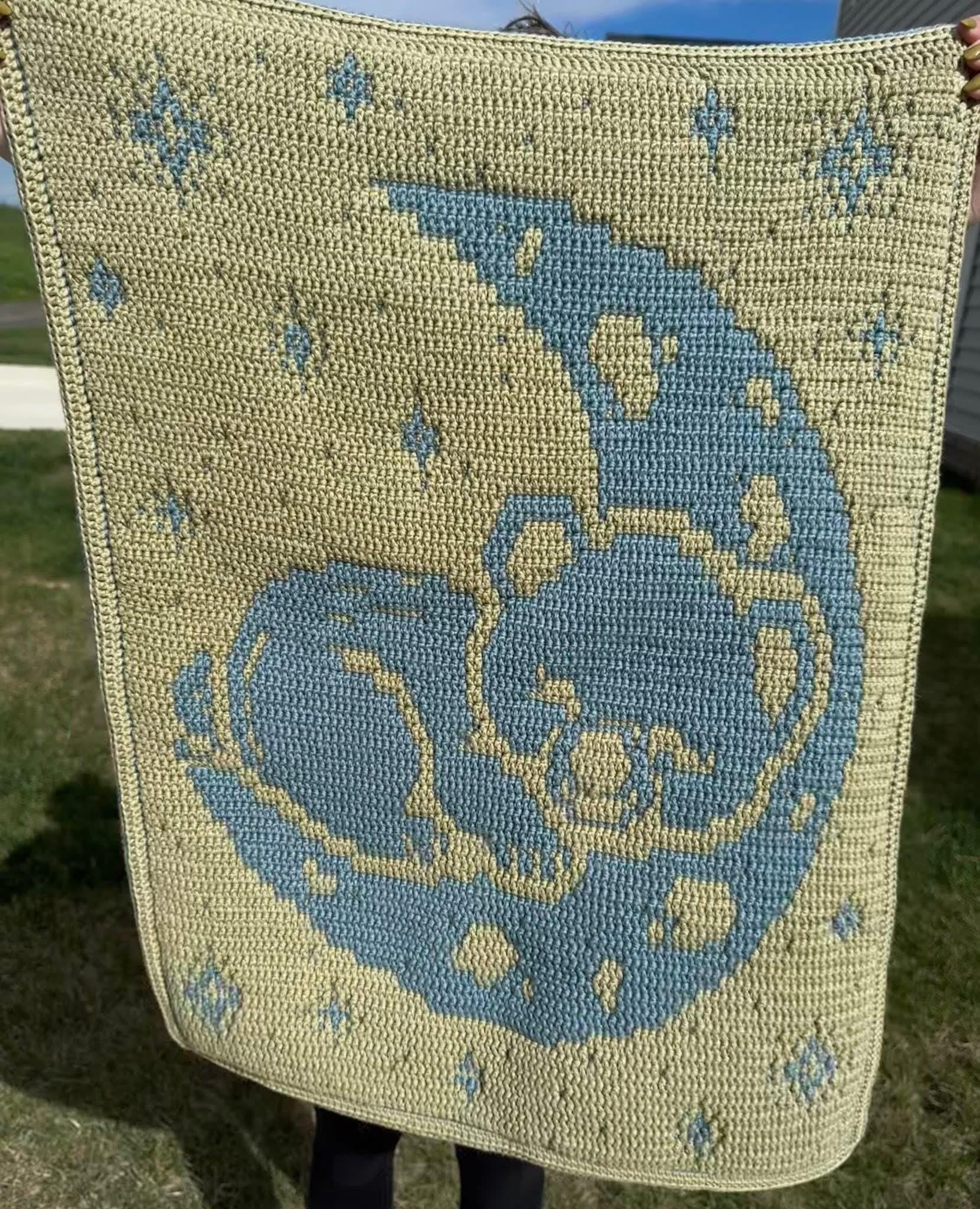 Moon Bear Overlay Mosaic Crochet Blanket Pattern (PDF Download)