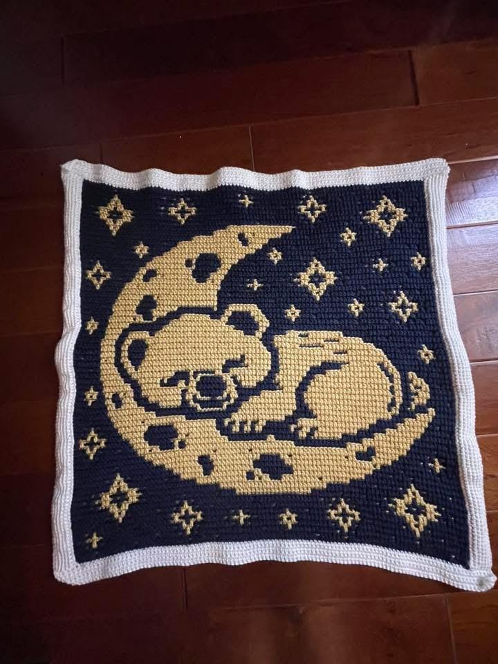 Moon Bear Overlay Mosaic Crochet Blanket Pattern (PDF Download)
