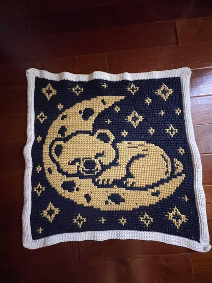 Moon Bear Overlay Mosaic Crochet Blanket Pattern (PDF Download)