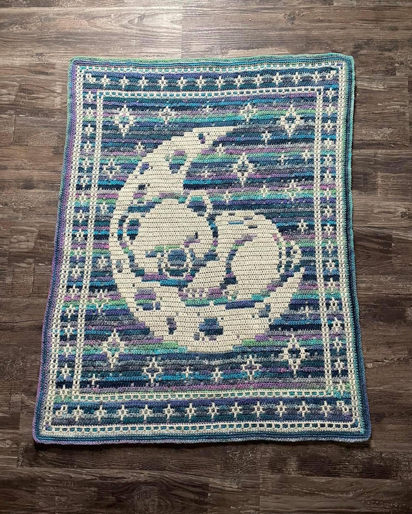 Moon Bear Overlay Mosaic Crochet Blanket Pattern (PDF Download)