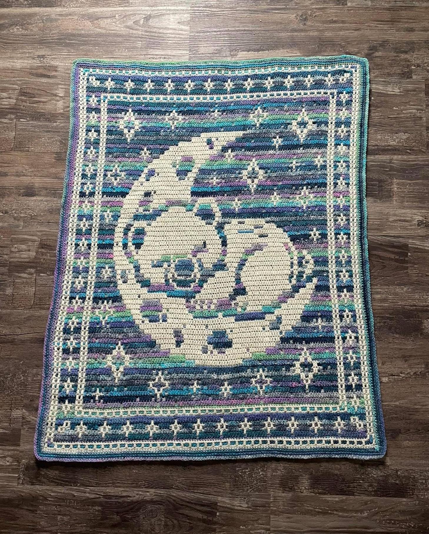 Moon Bear Overlay Mosaic Crochet Blanket Pattern (PDF Download)