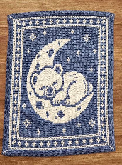 Moon Bear Overlay Mosaic Crochet Blanket Pattern (PDF Download)