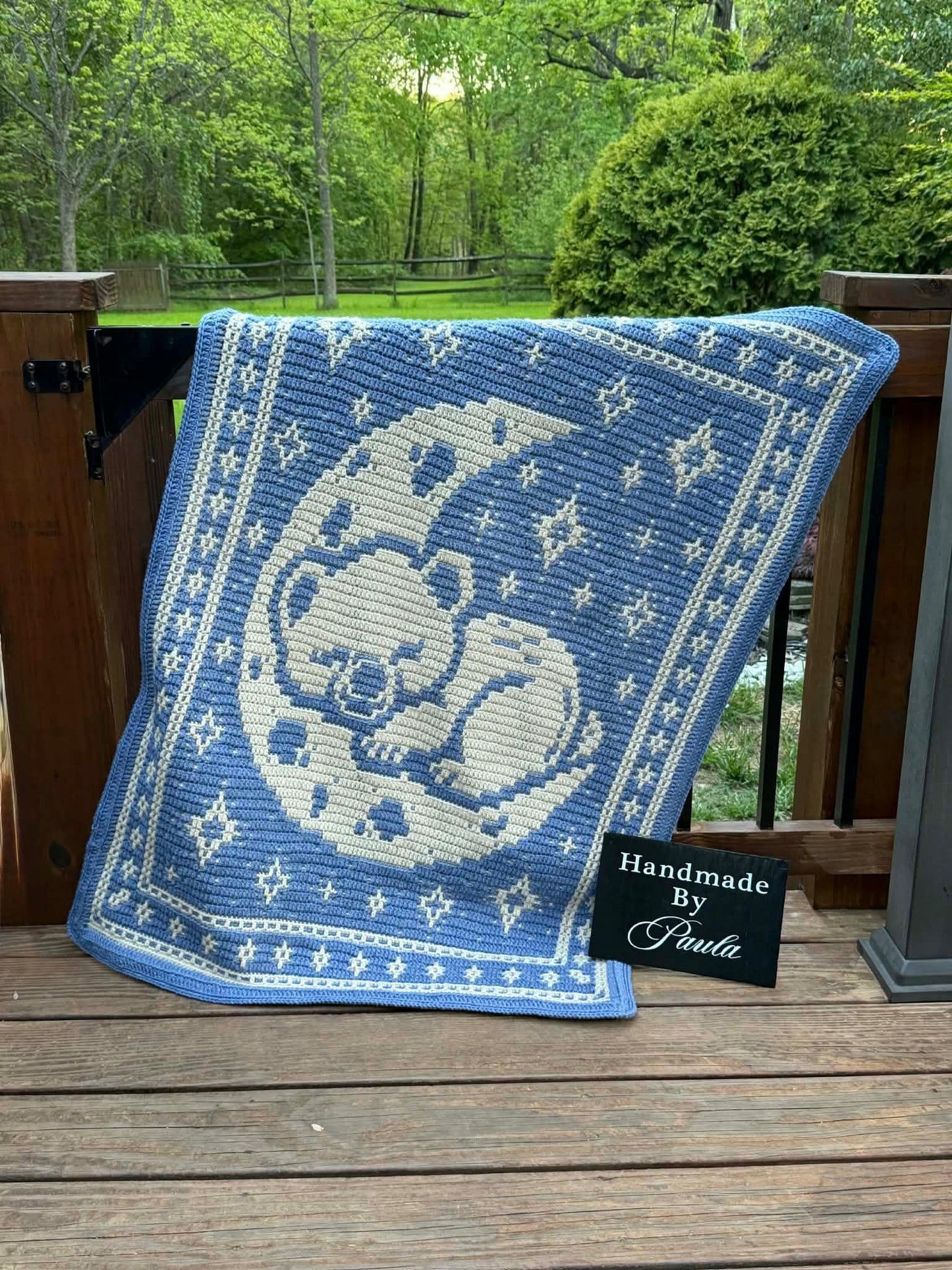 Moon Bear Overlay Mosaic Crochet Blanket Pattern (PDF Download)