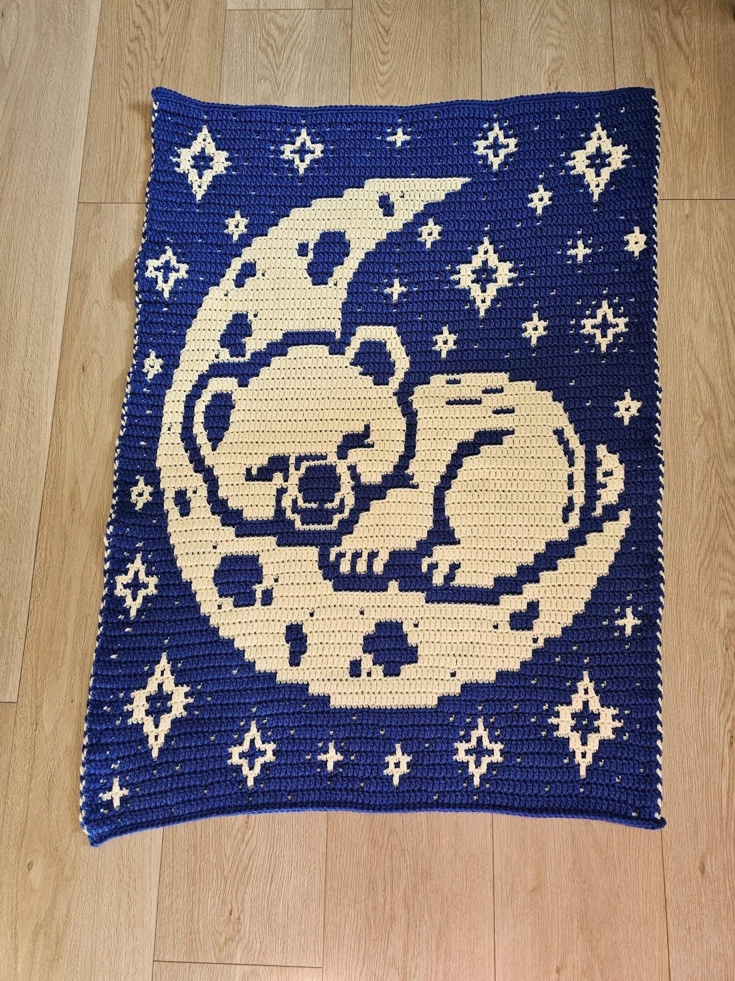 Moon Bear Overlay Mosaic Crochet Blanket Pattern (PDF Download)