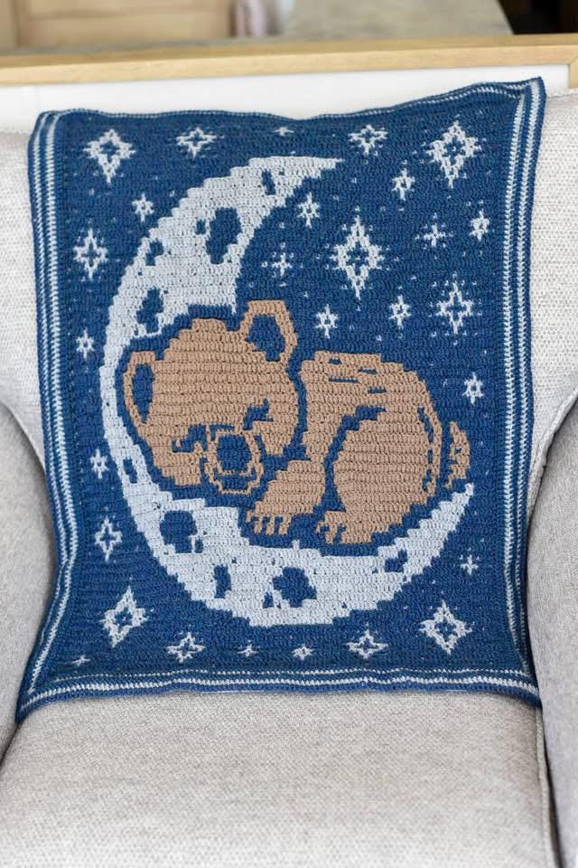 Moon Bear Overlay Mosaic Crochet Blanket Pattern (PDF Download)