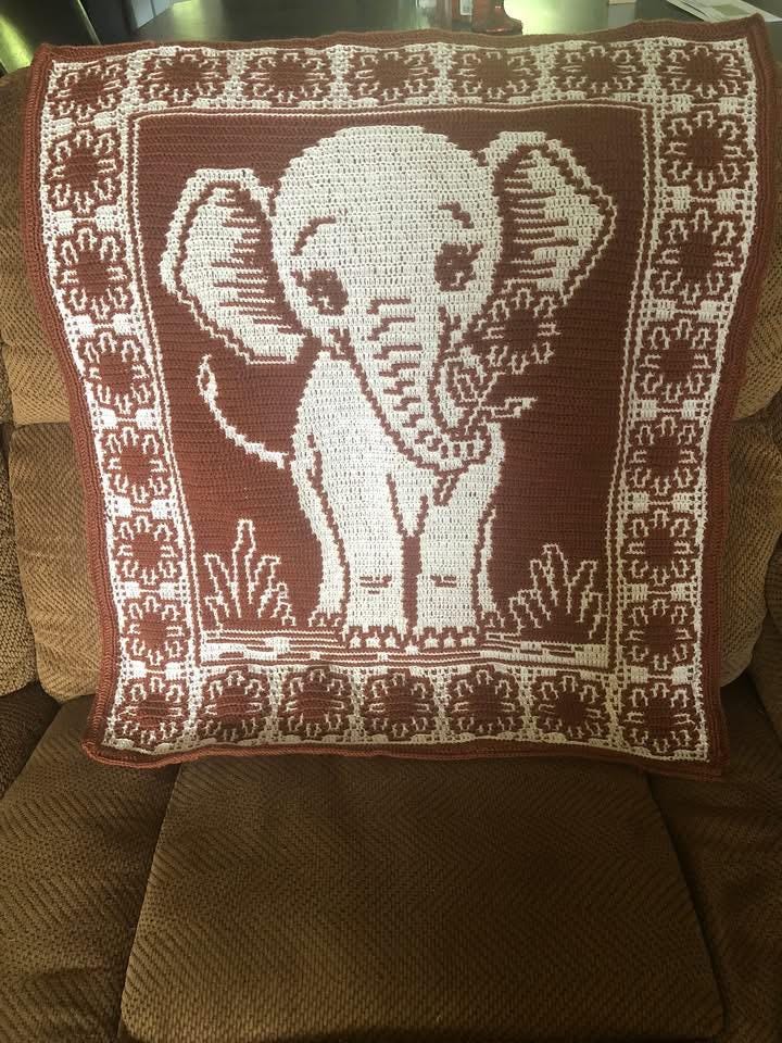 Tiny Trumpeter Overlay Mosaic Crochet Pattern, Hand Drawn Design, Instant Digital Download