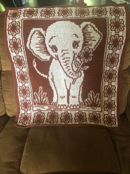 Tiny Trumpeter Overlay Mosaic Crochet Pattern, Hand Drawn Design, Instant Digital Download