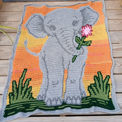 Tiny Trumpeter Overlay Mosaic Crochet Pattern, Hand Drawn Design, Instant Digital Download