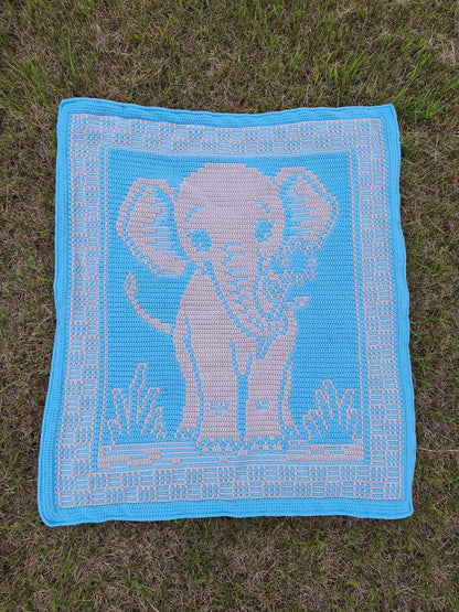 Tiny Trumpeter Overlay Mosaic Crochet Pattern, Hand Drawn Design, Instant Digital Download