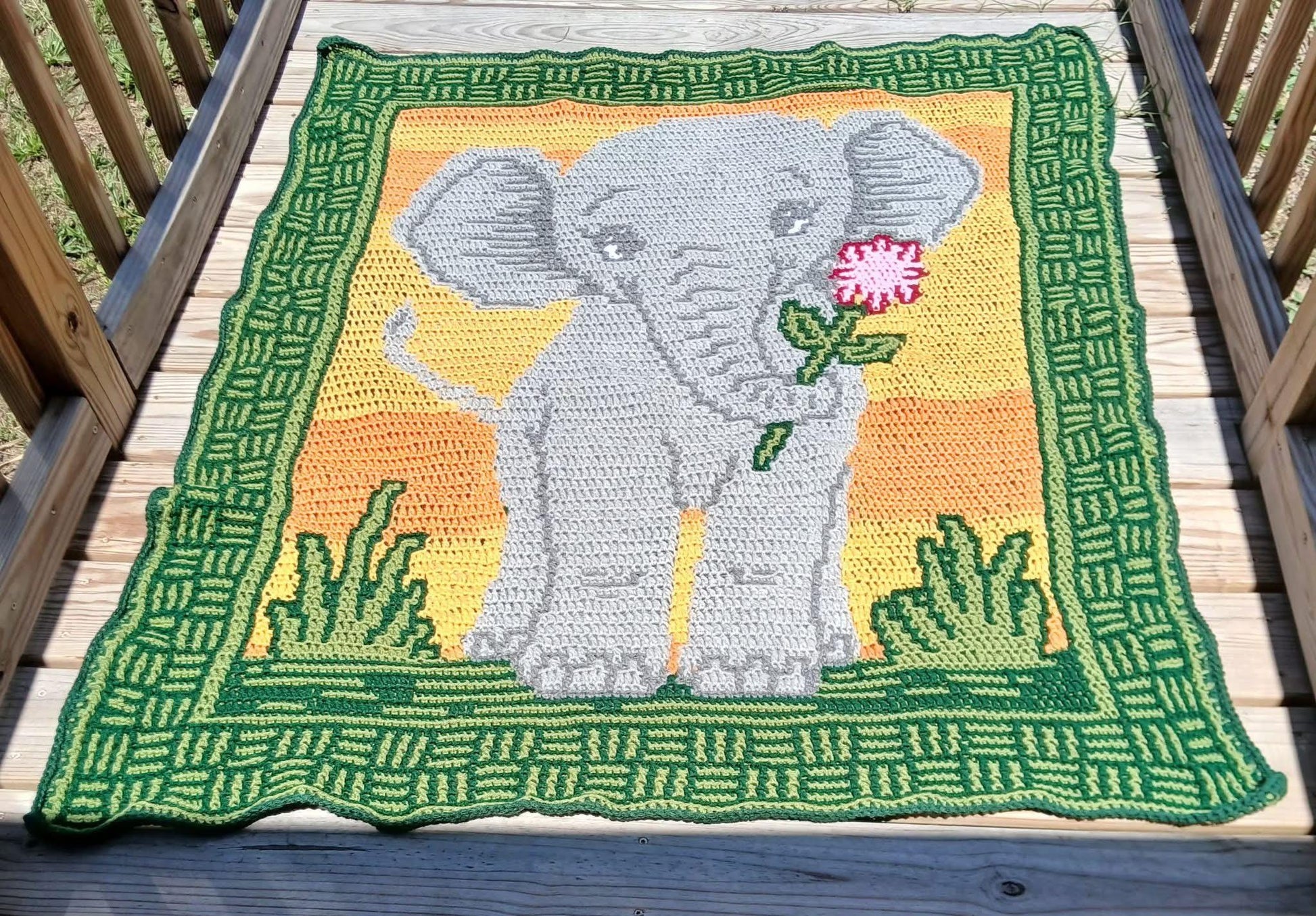 Tiny Trumpeter Overlay Mosaic Crochet Pattern, Hand Drawn Design, Instant Digital Download