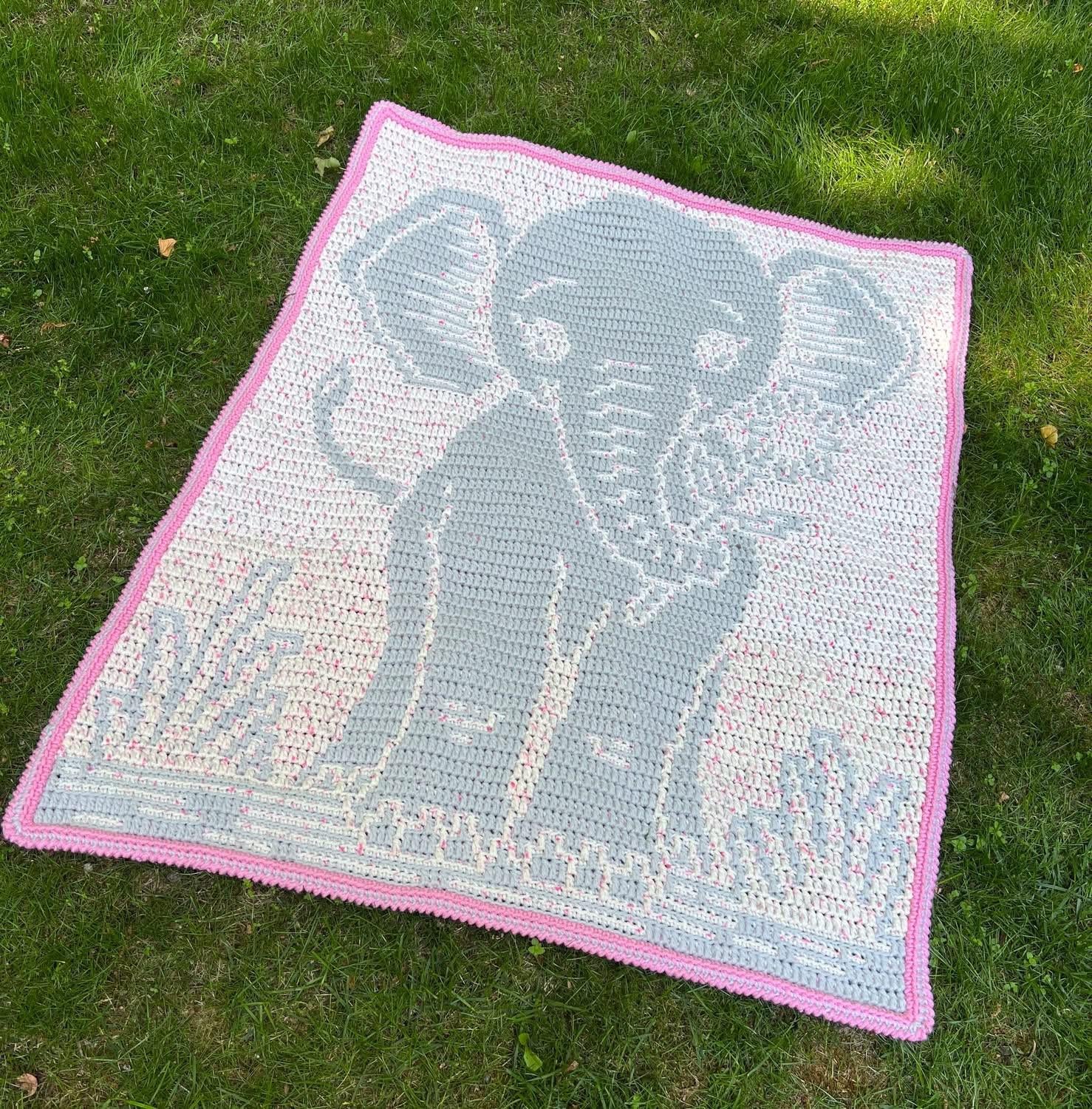 Tiny Trumpeter Overlay Mosaic Crochet Pattern, Hand Drawn Design, Instant Digital Download