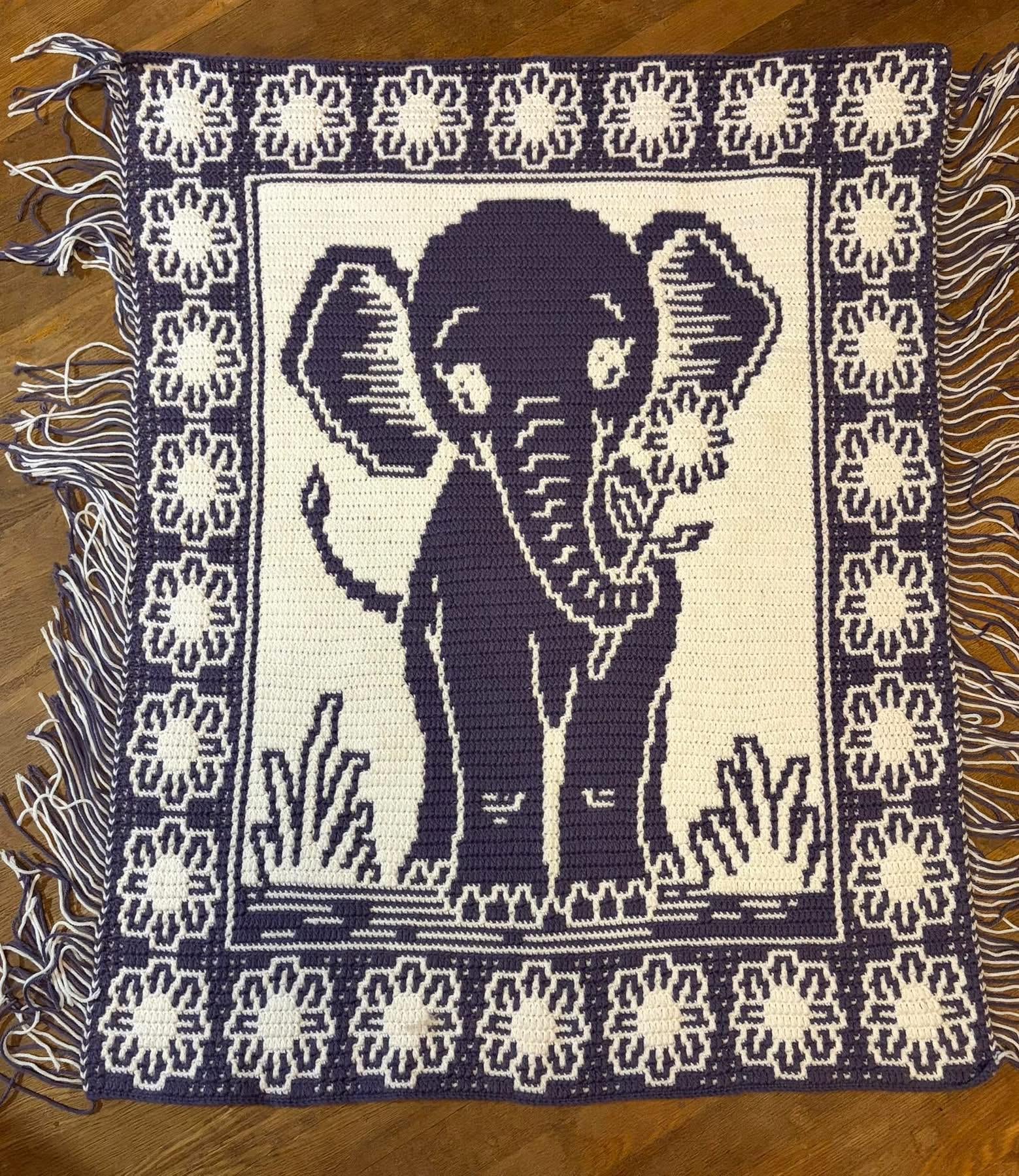 Tiny Trumpeter Overlay Mosaic Crochet Pattern, Hand Drawn Design, Instant Digital Download
