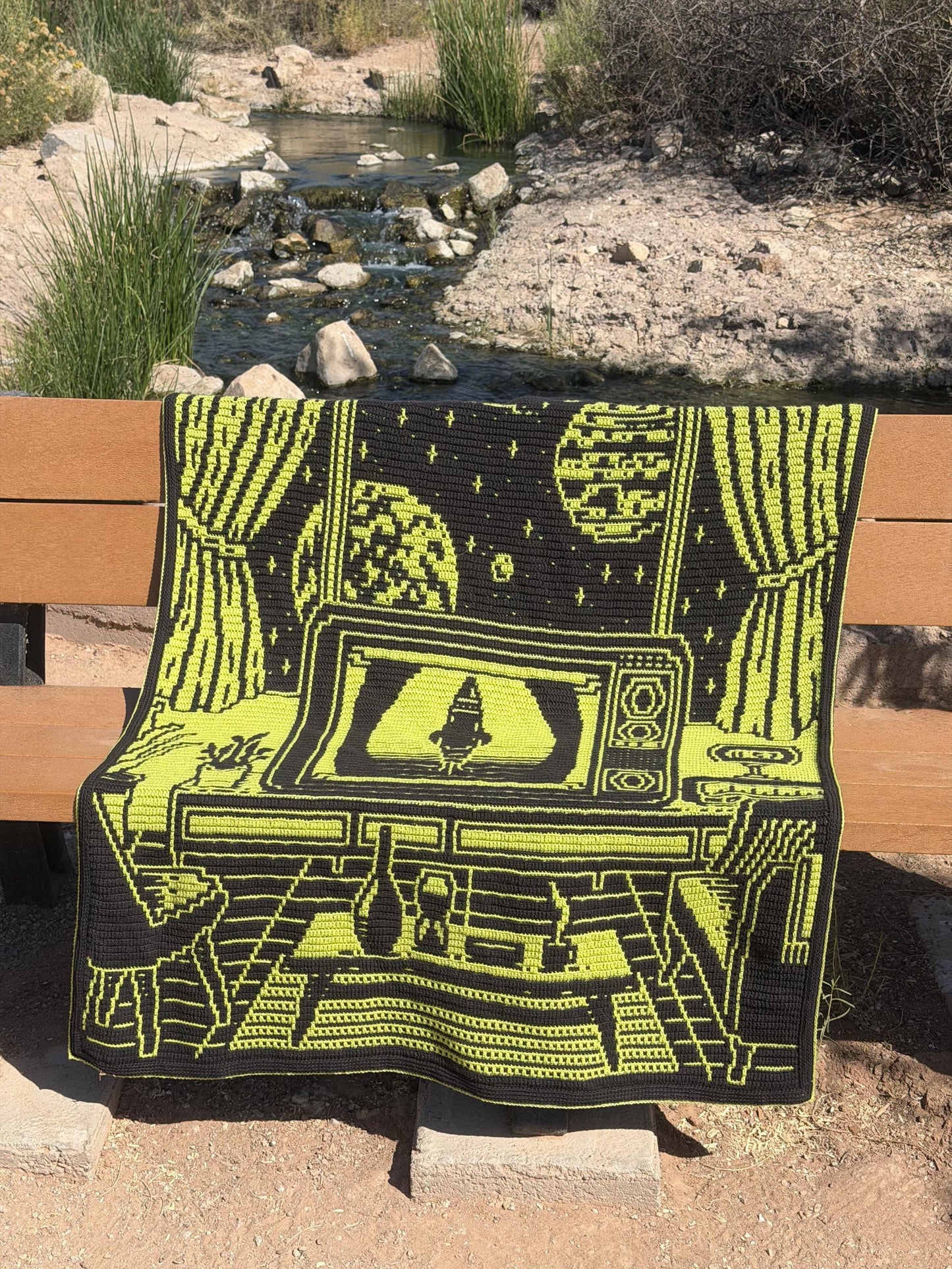 Space Race Hand Drawn Overlay Mosaic Crochet Pattern Instant PDF Download