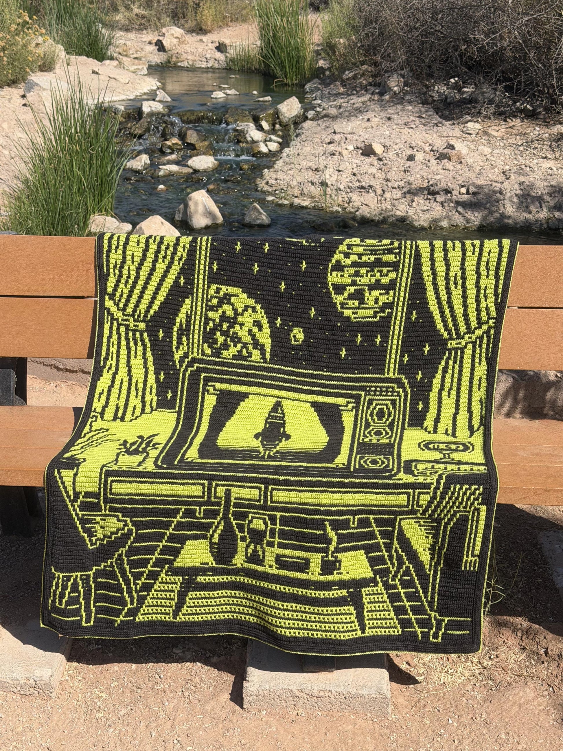 Space Race Hand Drawn Overlay Mosaic Crochet Pattern Instant PDF Download