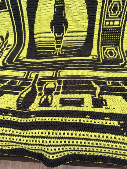 Space Race Hand Drawn Overlay Mosaic Crochet Pattern Instant PDF Download