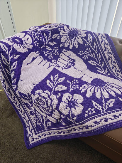 Pinky Promise Hand Drawn Overlay Mosaic Crochet Blanket Pattern Instant PDF Download