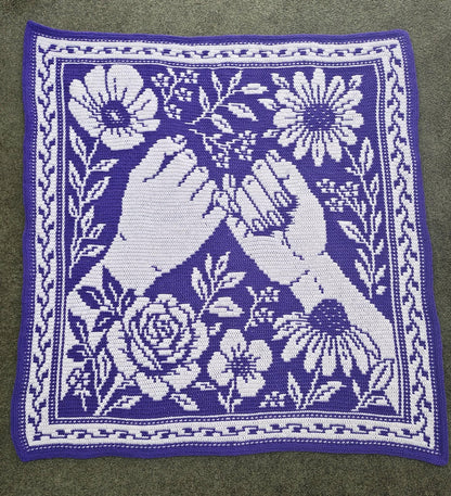 Pinky Promise Hand Drawn Overlay Mosaic Crochet Blanket Pattern Instant PDF Download