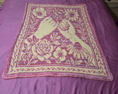 Pinky Promise Hand Drawn Overlay Mosaic Crochet Blanket Pattern Instant PDF Download