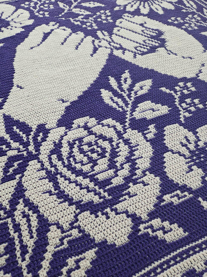 Pinky Promise Hand Drawn Overlay Mosaic Crochet Blanket Pattern Instant PDF Download