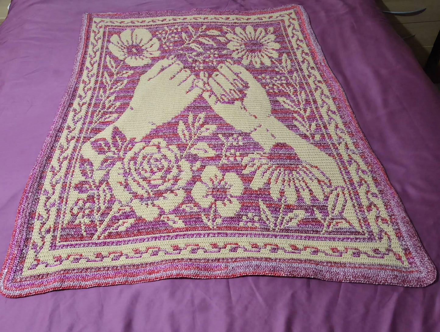Pinky Promise Hand Drawn Overlay Mosaic Crochet Blanket Pattern Instant PDF Download