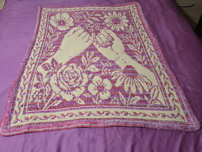 Pinky Promise Hand Drawn Overlay Mosaic Crochet Blanket Pattern Instant PDF Download