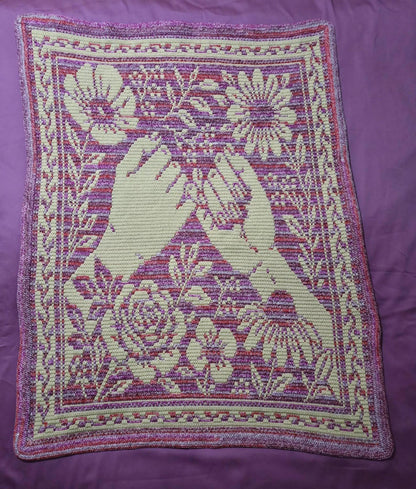 Pinky Promise Hand Drawn Overlay Mosaic Crochet Blanket Pattern Instant PDF Download
