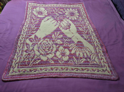 Pinky Promise Hand Drawn Overlay Mosaic Crochet Blanket Pattern Instant PDF Download